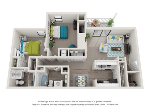 Terrace Oaks Two Bedroom Floor Plan